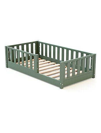 JURABABY - Cama infantil a ras de suelo de madera SONHO MINI - 70x140 - Rosa empolvado