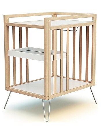 JURABABY - Cambiador bebé 2 estantes ONLY madera - Gris - 76 x 56 x 94 cm