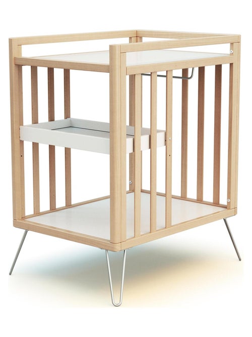 JURABABY - Cambiador bebé 2 estantes ONLY madera - Gris - 76 x 56 x 94 cm - Kiabi