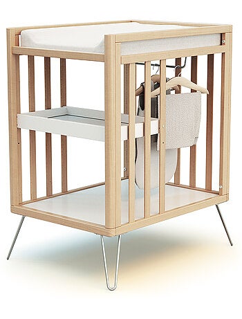 Jurababy - cambiador bebé 2 estantes only madera - terracotta - 76 x 56 x 94 cm