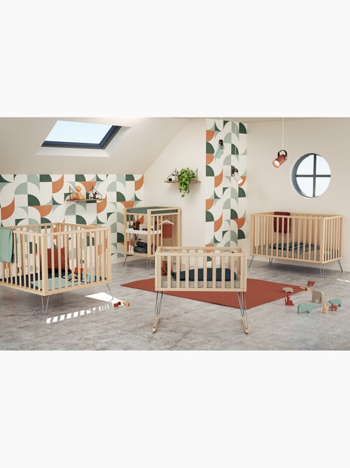 JURABABY - Cambiador bebé 2 estantes ONLY madera - Gris - 76 x 56 x 94 cm - Kiabi