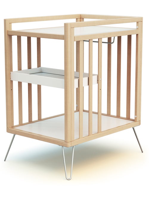 JURABABY - Cambiador bebé 2 estantes ONLY madera - Gris - 76 x 56 x 94 cm - Kiabi