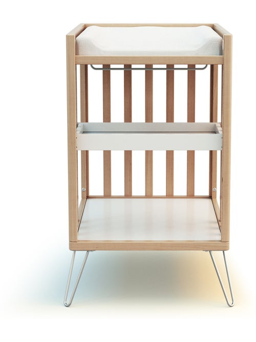 JURABABY - Cambiador bebé 2 estantes ONLY madera - Gris - 76 x 56 x 94 cm - Kiabi