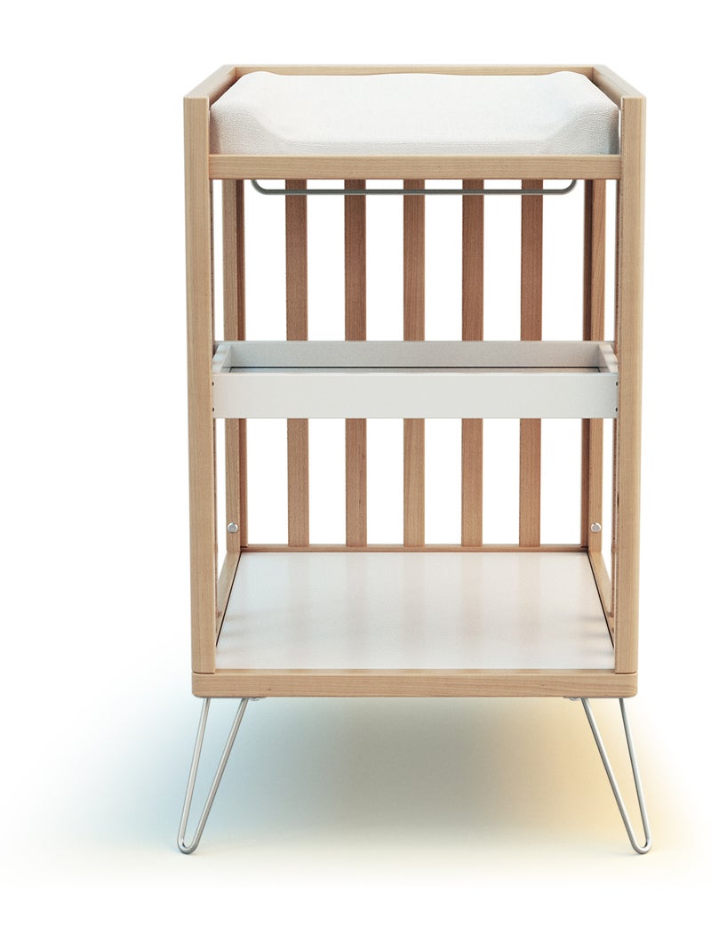 JURABABY - Cambiador bebé 2 estantes ONLY madera - Gris - 76 x 56 x 94 cm Marrón claro - Kiabi