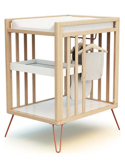 JURABABY - Cambiador bebé 2 estantes ONLY madera - Terracotta - 76 x 56 x 94 cm - Kiabi