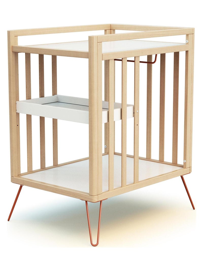 JURABABY - Cambiador bebé 2 estantes ONLY madera - Terracotta - 76 x 56 x 94 cm Marrón - Kiabi