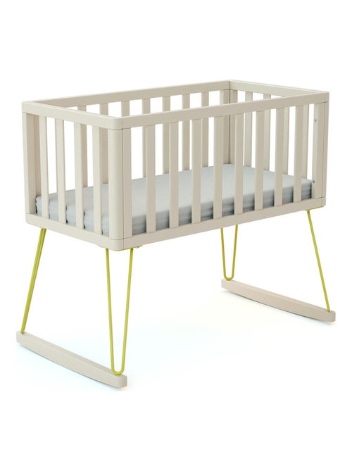 JURABABY - Cuna bebe mecedora ONLY madera - Amarillo - 40 x 80 - 90 x 52 x 75 cm - Kiabi