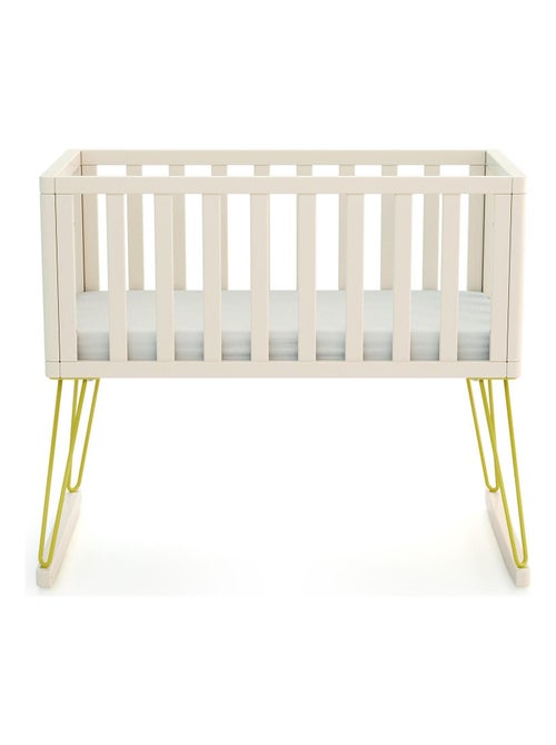 JURABABY - Cuna bebe mecedora ONLY madera - Amarillo - 40 x 80 - 90 x 52 x 75 cm - Kiabi