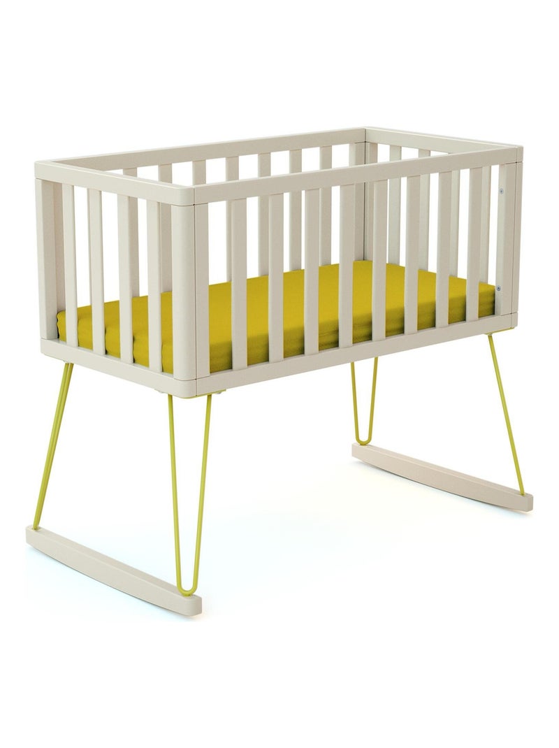 JURABABY - Cuna bebe mecedora ONLY madera - Amarillo - 40 x 80 - 90 x 52 x 75 cm Amarillo - Kiabi