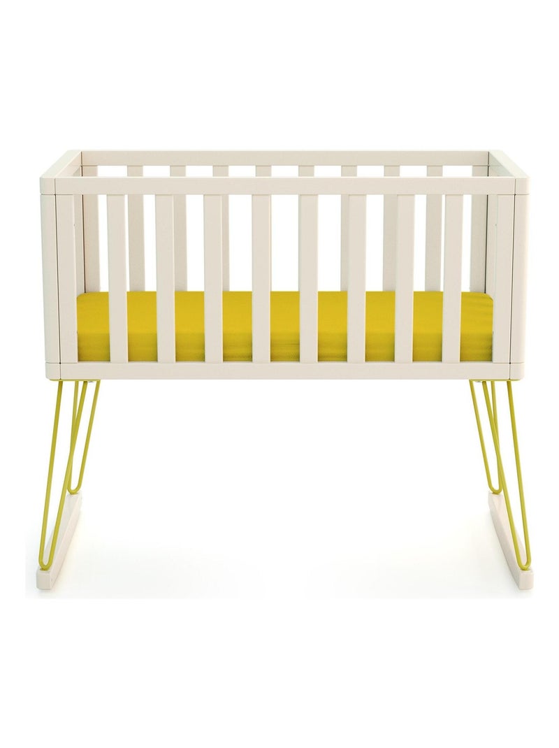 JURABABY - Cuna bebe mecedora ONLY madera - Amarillo - 40 x 80 - 90 x 52 x 75 cm Amarillo - Kiabi