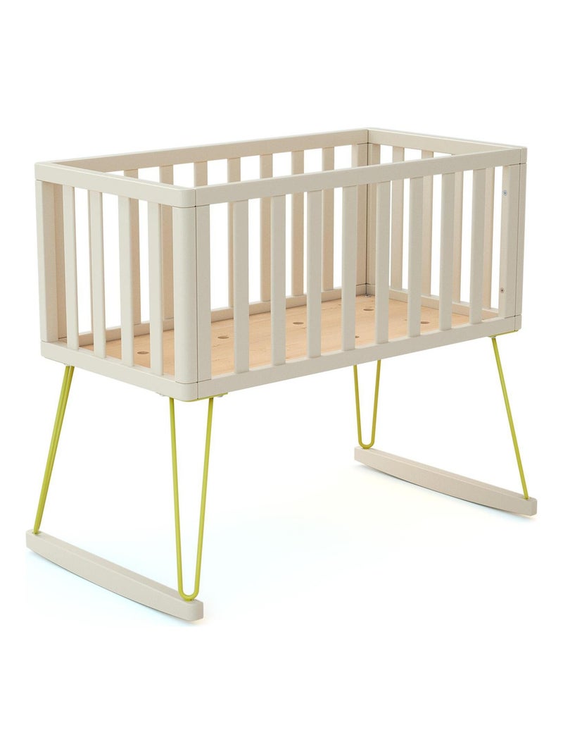 JURABABY - Cuna bebe mecedora ONLY madera - Amarillo - 40 x 80 - 90 x 52 x 75 cm Amarillo - Kiabi