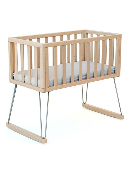 JURABABY - Cuna bebe mecedora ONLY madera - Gris - 40 x 80 - 90 x 52 x 75 cm - Kiabi