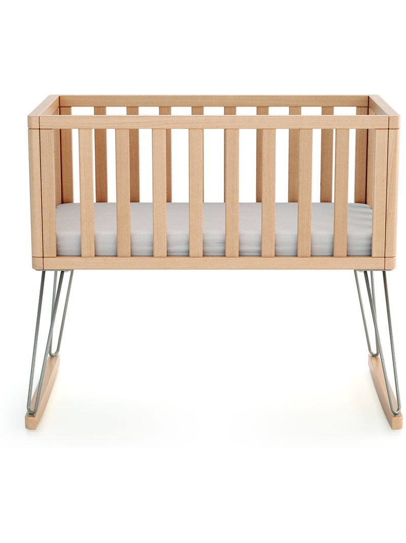 JURABABY - Cuna bebe mecedora ONLY madera - Gris - 40 x 80 - 90 x 52 x 75 cm Marrón claro - Kiabi