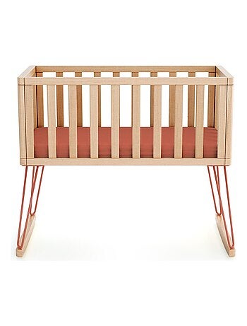 JURABABY - Cuna bebe mecedora ONLY madera - Terracotta - 40 x 80 - 90 x 52 x 75 cm