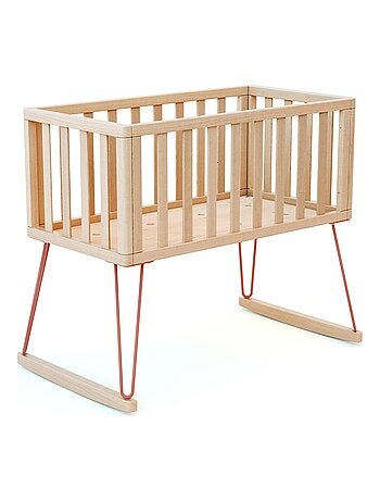 JURABABY - Cuna bebe mecedora ONLY madera - Terracotta - 40 x 80 - 90 x 52 x 75 cm