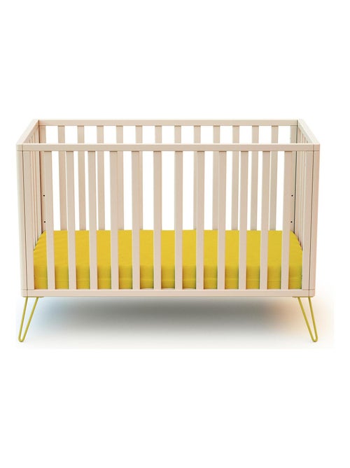 JURABABY - Cuna bebe ONLY madera - Amarillo - 60 x 120 - 128 x 68 x 86 cm - Kiabi