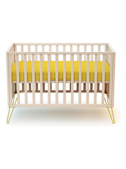JURABABY - Cuna bebe ONLY madera - Amarillo - 60 x 120 - 128 x 68 x 86 cm - Kiabi