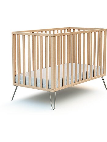Jurababy - cuna bebe only madera - amarillo - 60 x 120 - 128 x 68 x 86 cm