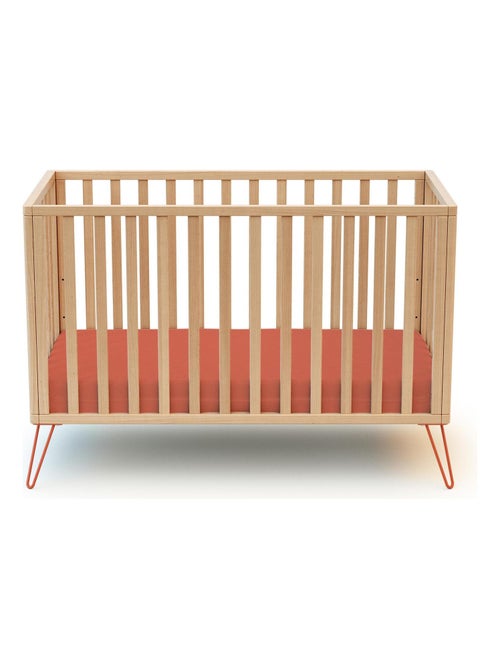 JURABABY - Cuna bebe ONLY madera - Terracotta - 60 x 120 - 128 x 68 x 86 cm - Kiabi
