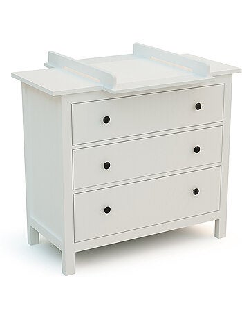JURABABY - KIRA Cambiador universal de madera de 50 cm para cómoda de bebé - Blanco y Haya barnizada
