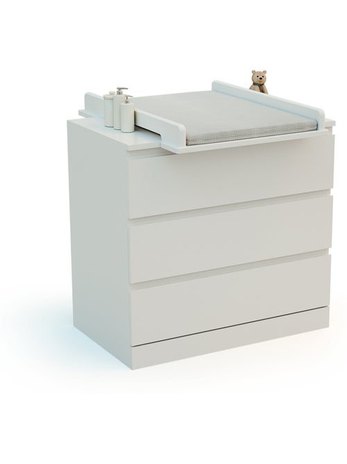 JURABABY - KIRA Cambiador universal de madera de 50 cm para cómoda de bebé - Blanco - Kiabi JURABABY - KIRA Cambiador universal de madera de 50 cm para cómoda de bebé - Blanco - Kiabi