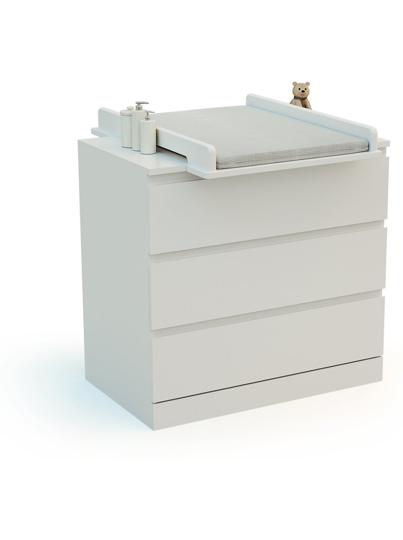 JURABABY - KIRA Cambiador universal de madera de 50 cm para cómoda de bebé - Blanco Blanco - Kiabi