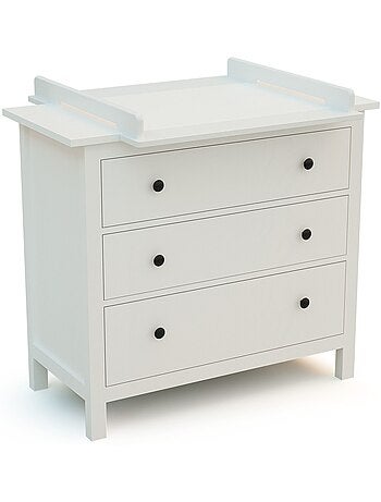 Jurababy - kira cambiador universal de madera de 70 cm para cómoda de bebé - blanco