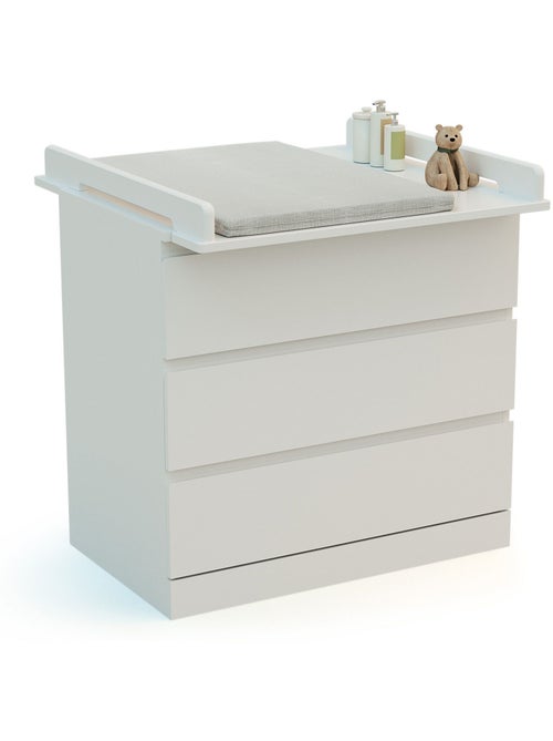 Jurababy - kira cambiador universal de madera de 70 cm para cómoda de bebé - blanco - Kiabi Jurababy - kira cambiador universal de madera de 70 cm para cómoda de bebé - blanco - Kiabi
