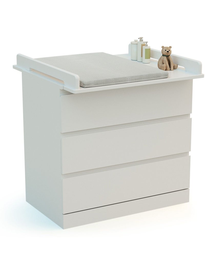 Jurababy - kira cambiador universal de madera de 70 cm para cómoda de bebé - blanco Blanco - Kiabi