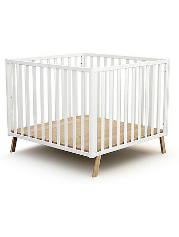 Jurababy - parque infantil bebé evolutivo kasa madera - blanco - 100 x 100 cm