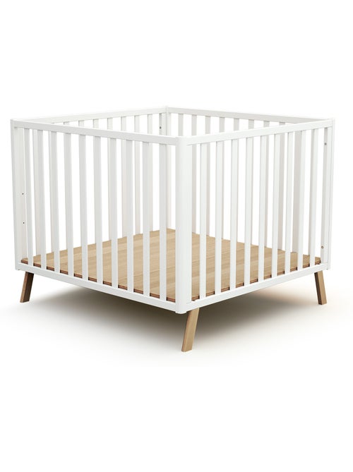 Jurababy - parque infantil bebé evolutivo kasa madera - blanco - 100 x 100 cm - Kiabi Jurababy - parque infantil bebé evolutivo kasa madera - blanco - 100 x 100 cm - Kiabi