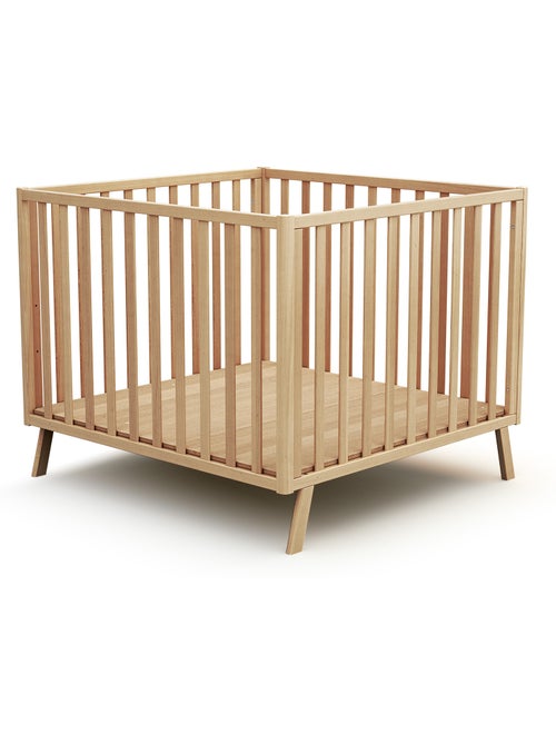 Jurababy - parque infantil bebé evolutivo kasa madera - haya barnizada - 100 x 100 cm - Kiabi