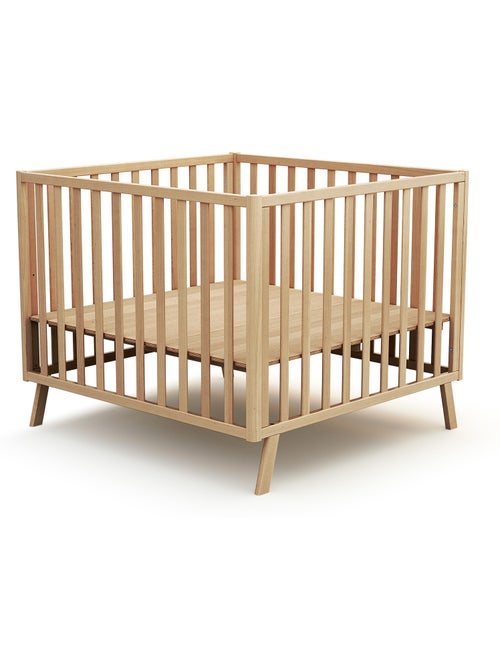 Jurababy - parque infantil bebé evolutivo kasa madera - haya barnizada - 100 x 100 cm - Kiabi