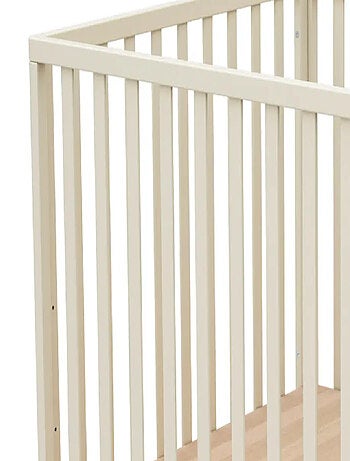 JURABABY - Parque infantil ONLY madera - Blanco/Amarillo - 100 x 100 cm