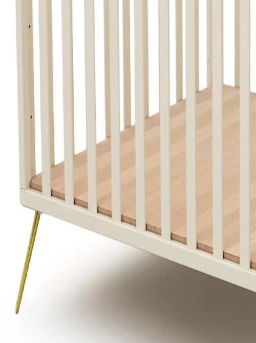 JURABABY - Parque infantil ONLY madera - Blanco/Amarillo - 100 x 100 cm - Kiabi