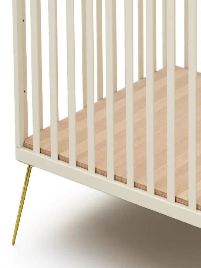JURABABY - Parque infantil ONLY madera - Blanco/Amarillo - 100 x 100 cm Blanco Amarillo - Kiabi