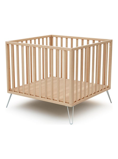 JURABABY - Parque infantil ONLY madera - Haya/Acero - 100 x 100 cm - Kiabi