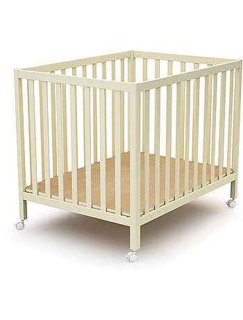 JURABABY - Parque infantil rectangular de madera FARA - Blanco Perla
