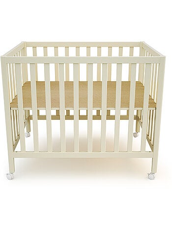 JURABABY - Parque infantil rectangular de madera FARA - Blanco Perla