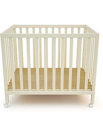 JURABABY - Parque infantil rectangular de madera FARA - Blanco Perla