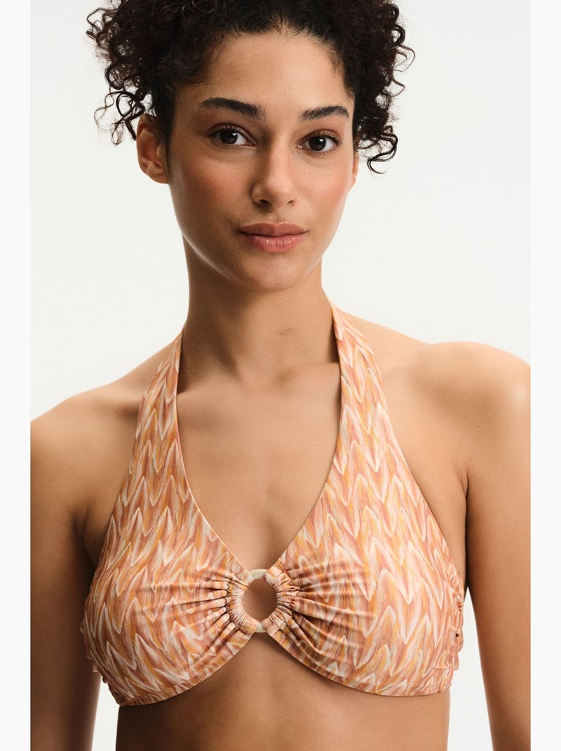 Kacie hot top de bikini con estampado zigzag penti Greige - Kiabi