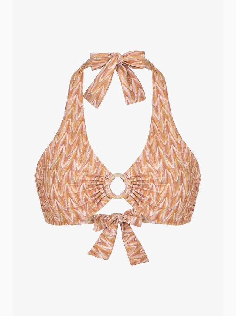Kacie hot top de bikini con estampado zigzag penti Greige - Kiabi