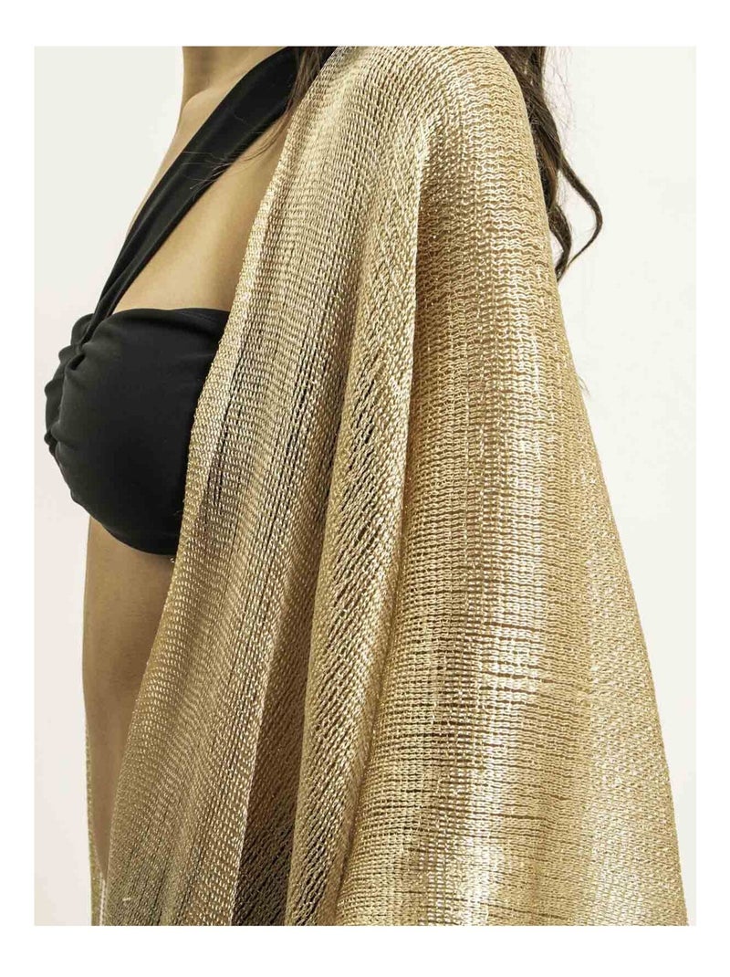 Kaftán lurex KARONA Negro Dorado - Kiabi