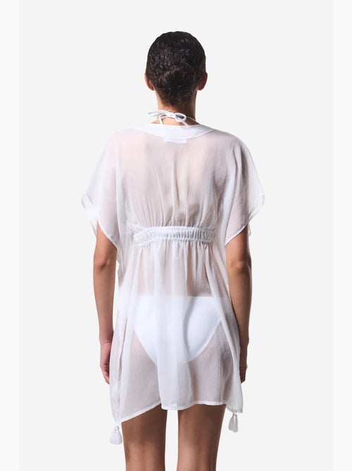 Kaftán mini básico de chiffon con cuello en v penti - Kiabi