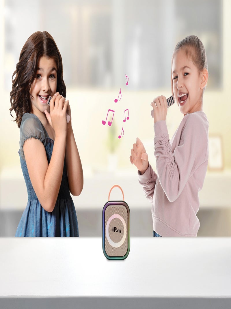 Karaoke Bluetooth rosa con 2 micrófonos inalámbricos Rosa - Kiabi