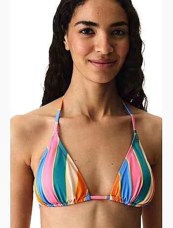 Katelyn top de bikini triangular a rayas penti