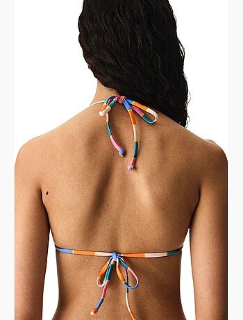 Katelyn top de bikini triangular a rayas penti