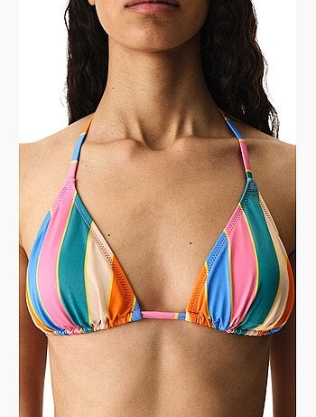 Katelyn top de bikini triangular a rayas penti