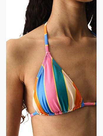 Katelyn top de bikini triangular a rayas penti