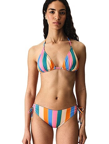 Katelyn top de bikini triangular a rayas penti